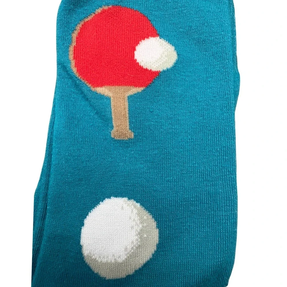 NWT Crazy Socks Mens Ping Pong Table Tennis Novelty Crew Socks New Size 6-12